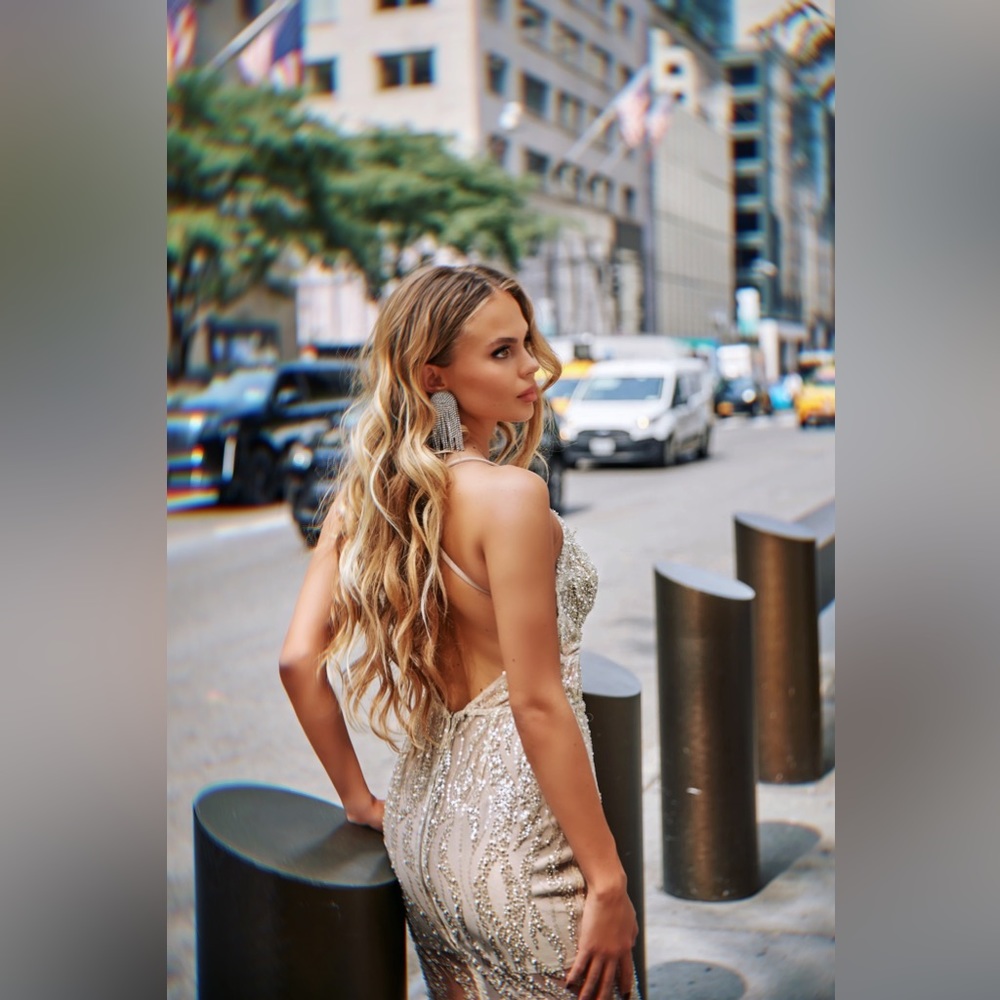 Handmade Full Beaded Wedding Dress.Shining Gala Evening Gown. Luxury Dress - Picture 8 of 14